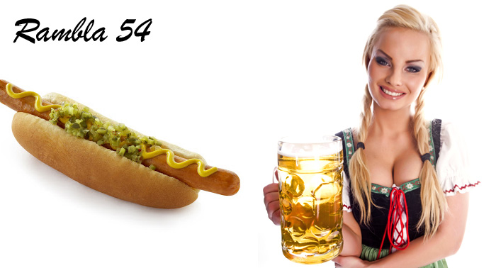 Fiesta Alemana: 2 Cervezas alemanas + Salchicha de 1/2 Metro ¡Y que siga la fiesta en Rambla 54! 