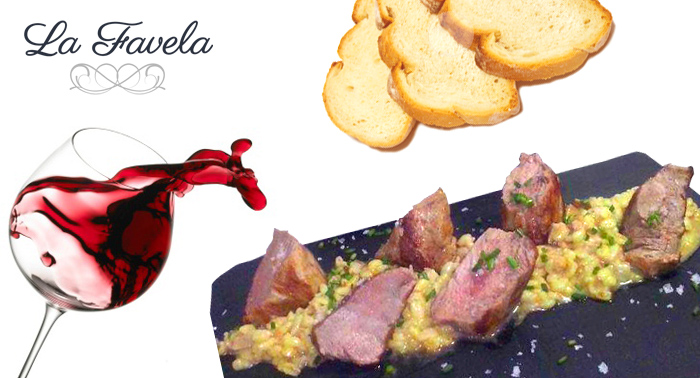Menú para 2: Salmorejo de cerezas + Tartar de atún rojo + Milhojas de Berenjenas y Postre.