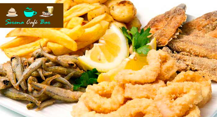 Para 2: Ración Marinera + Ración degustación de croquetas caseras + Ensalada + Jarra 