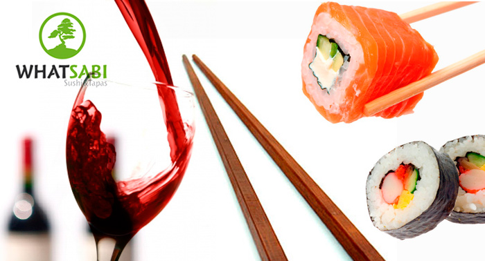Menú Japonés en Whatsabi: Botella de Vino, Frizzante o Jarra de Cerveza o Tinto con 8 tapas