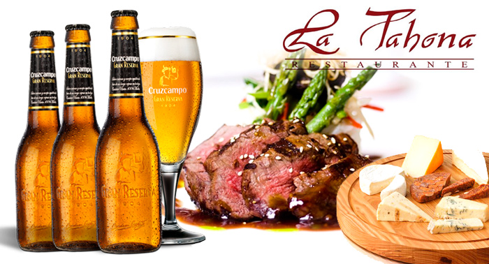 5 Tercios Cruzcampo Gran Reserva + 5 tapas Gourmet + Ración de queso Curado