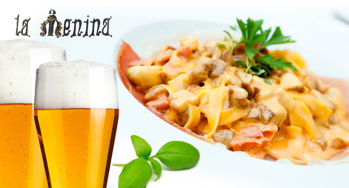 Delicioso Menú Italiano: entrante, 2 platos, bebida y postre.  Para 2 personas sólo 20€