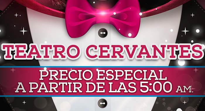Continúa tu fiesta de NOCHEVIEJA en TEATRO CERVANTES. ¡¡¡Que no pare la FIESTAAAAAA!!!