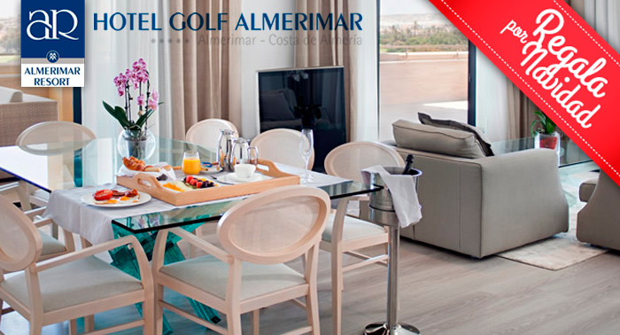 Habitación Deluxe para 2 pers, desayuno buffet, Spa, Cava en Hotel AR Golf Almerimar***** 