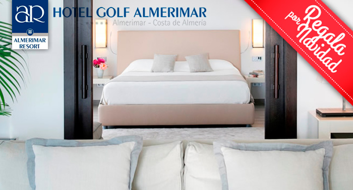 Habitación Deluxe para 2 pers, desayuno buffet, Spa, Cava en Hotel AR Golf Almerimar***** 
