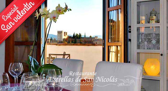 Regala un Menú gourmet con vistas a la Alhambra para 2 en el Rest. Estrellas de San Nicolas