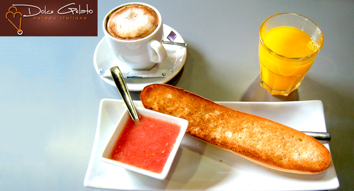 ¡Empieza el día con un buen desayuno! Para 2 personas: Café + Media tostada + Zumo de Naranja