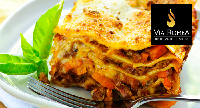 Menú Italiano Casero: 2 Bebidas + Ensalada + Pizzas, Pasta, Lasagnas o Gnocchi