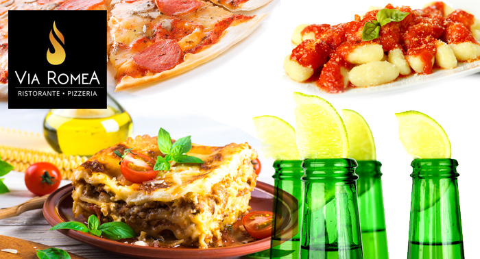 Menú Italiano Casero: 2 Bebidas + Ensalada + Pizzas, Pasta, Lasagnas o Gnocchi