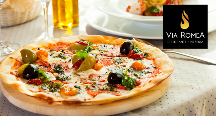 ¡Saborea Italia! 2 Bebidas + 2 Pizzas en Restaurante Via Romea