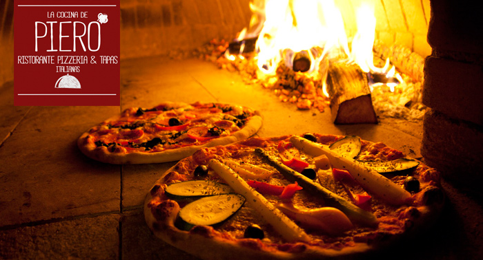 Comida Italiana para 2: Pizzas + Bebidas en La Cocina de Piero, nuevo Ristorante en el Centro