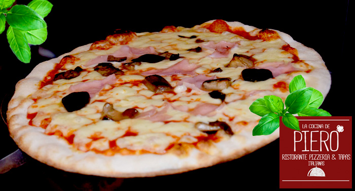 Comida Italiana para 2 pax: Pizzas + Bebidas en La Cocina de Piero en pleno Centro de Almería