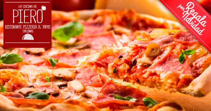 Comida Italiana para 2: Pizzas + Bebidas en La Cocina de Piero, nuevo Ristorante en el Centro