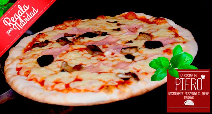 Comida Italiana para 2: Pizzas + Bebidas en La Cocina de Piero, nuevo Ristorante en el Centro