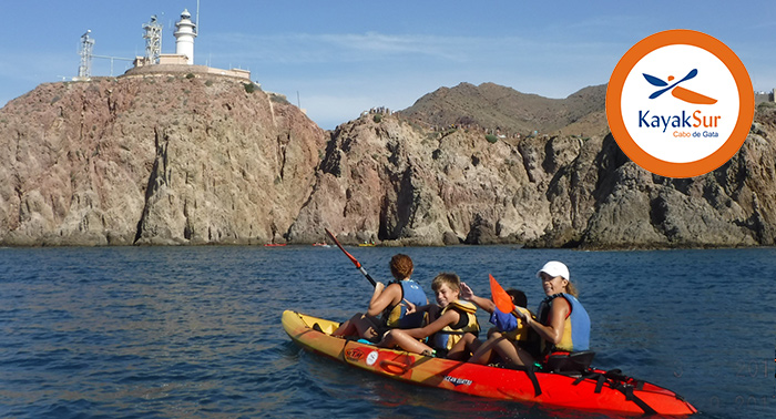 Ruta 3 hrs en Kayak Arrecife las Sirenas - Cabo de Gata + easy-breath (snorkel) + fotos