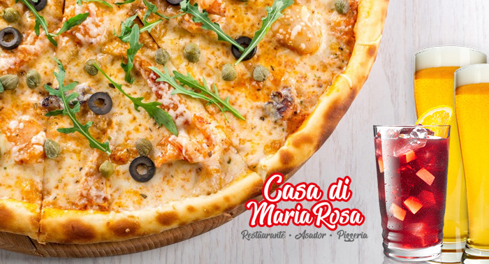 ¡Italia más cerca de tu paladar! Menú italiano para 2: Aperitivo, Pizza o Pasta, Bebidas y Pan