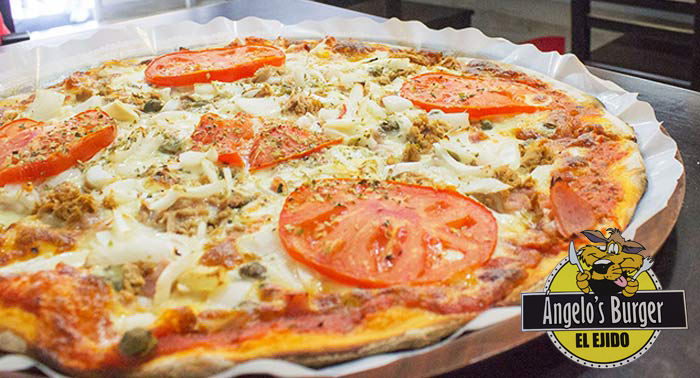 ¡Plan XXL! Hamburguesa, Bocadillo, Perrito o Pizza + 1/2 Litro de Refresco en Burger Angelo