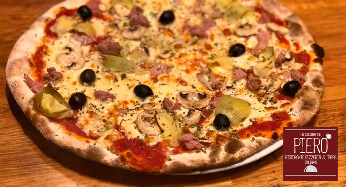 ¡Menú Italiano para 2 pax! 2 Pizzas + 2 Bebidas en La Cocina de Piero en el Centro de Almería