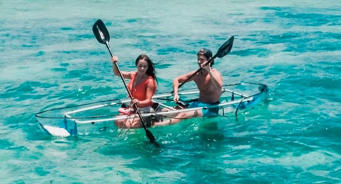 Ruta en Kayak Transparente de 3h por la Playa de Mojácar + Snorkel