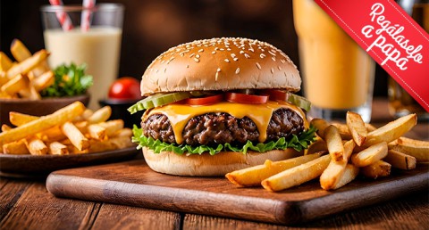 Delicioso Planazo: 2 Hamburguesas Gourmet + Patatas + 2 Bebidas en Jauja