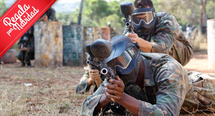 ¡¡A la batalla!! Paintball con todo el Material + 100 Bolas + Fotos + 3 Escenarios + Refresco
