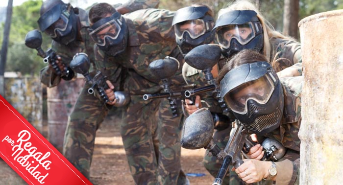 ¡¡A la batalla!! Paintball con todo el Material + 100 Bolas + Fotos + 3 Escenarios + Refresco