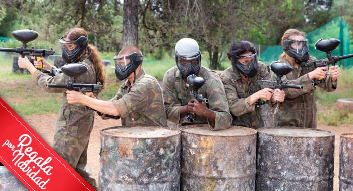¡¡A la batalla!! Paintball con todo el Material + 100 Bolas + Fotos + 3 Escenarios + Refresco