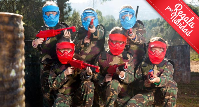 ¡¡A la batalla!! Paintball con todo el Material + 100 Bolas + Fotos + 3 Escenarios + Refresco