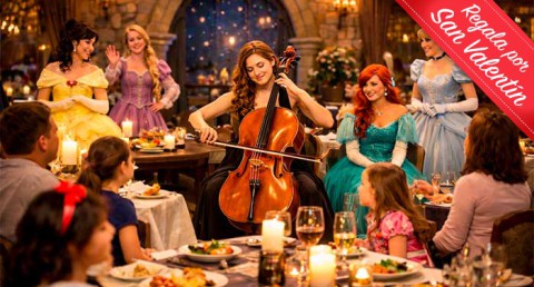 Cena, Encuentro con las Princesas y Concierto de Chelo de Canciones Disney 