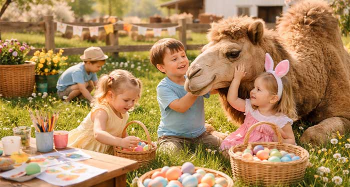 Busqueda Huevos de Pascua y Conoce a los Camellos en la Granja: Regalos, Manualidades, Gymkana