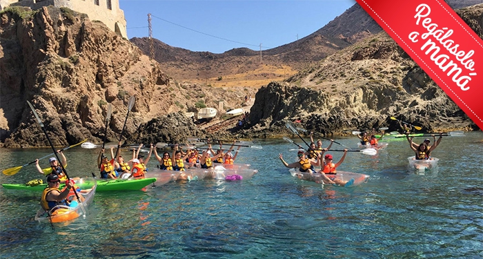 Ruta en Kayak Transparente por Cabo de Gata + Snorkel + Agua + Cerveza o Refresco + Fotos