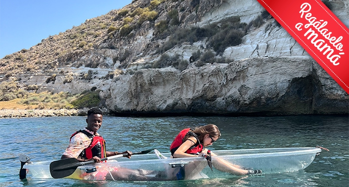 Ruta en Kayak Transparente por Cabo de Gata + Snorkel + Agua + Cerveza o Refresco + Fotos