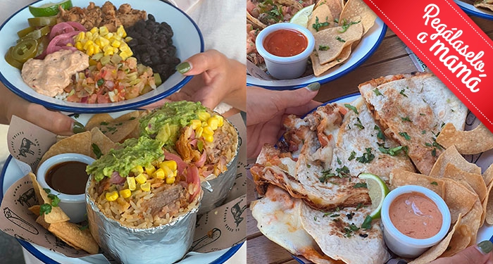 ¡Menú TexMex para 2 o 4 en El Burro Triste! Burritos, Encuerados o Ensaladas + Nachos + Bebidas