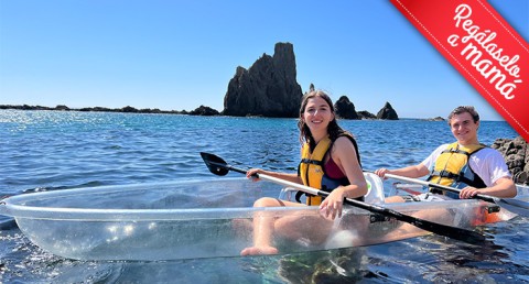 Ruta en Kayak Transparente por Cabo de Gata + Snorkel + Agua + Cerveza o Refresco + Fotos