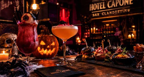 Halloween en el Bar Clandestino del Hotel Capone: Vive un Cóctel de auténtico terror